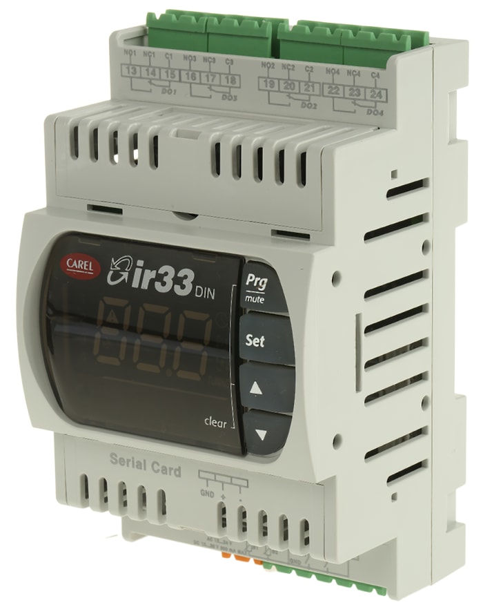 Carel DN33 PID Sıcaklık Kontrol Cihazı, 4 Çıkışlı, Röle, 12 → 24 V ac, 12 → 30 V dc , 144 x 70mm
