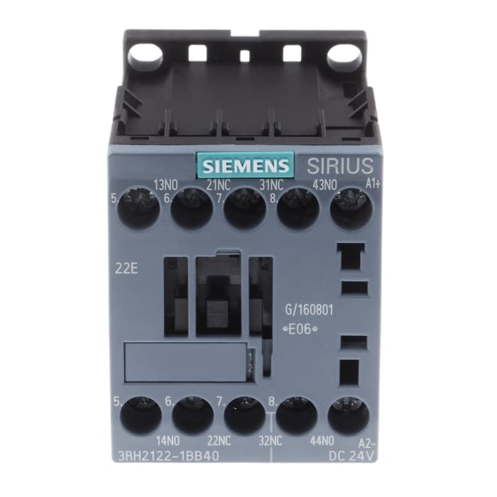 Siemens SIRIUS 3RH2 Contactor Relay, 24 V dc Coil, 4-Pole, 10 A, 2NO + 2NC, 690 V ac