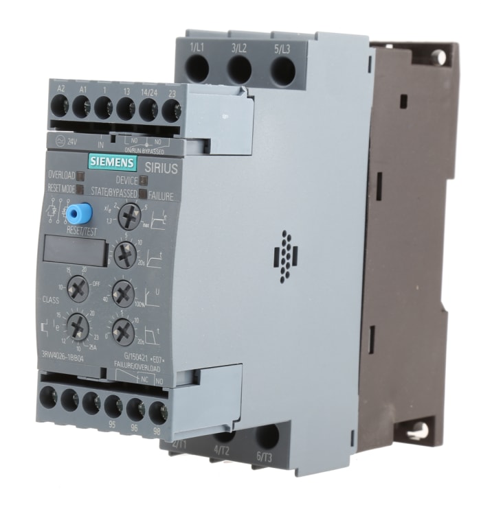 Démarreur progressif progressif, triphasé Siemens SIRIUS 3RW 3RW40, 11 kW 400 V c.a. 25 A