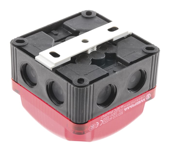 853.110.60 Werma | Werma 853 Series Red Double Flashing Beacon 230V ac ...