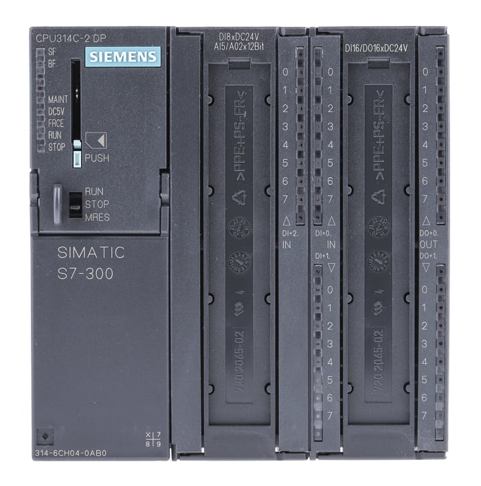 Siemens SIMATIC S7-300 Series PLC CPU for Use with SIMATIC S7-300 Series, 24 V dc Supply, Analogue, Digital Output, 28