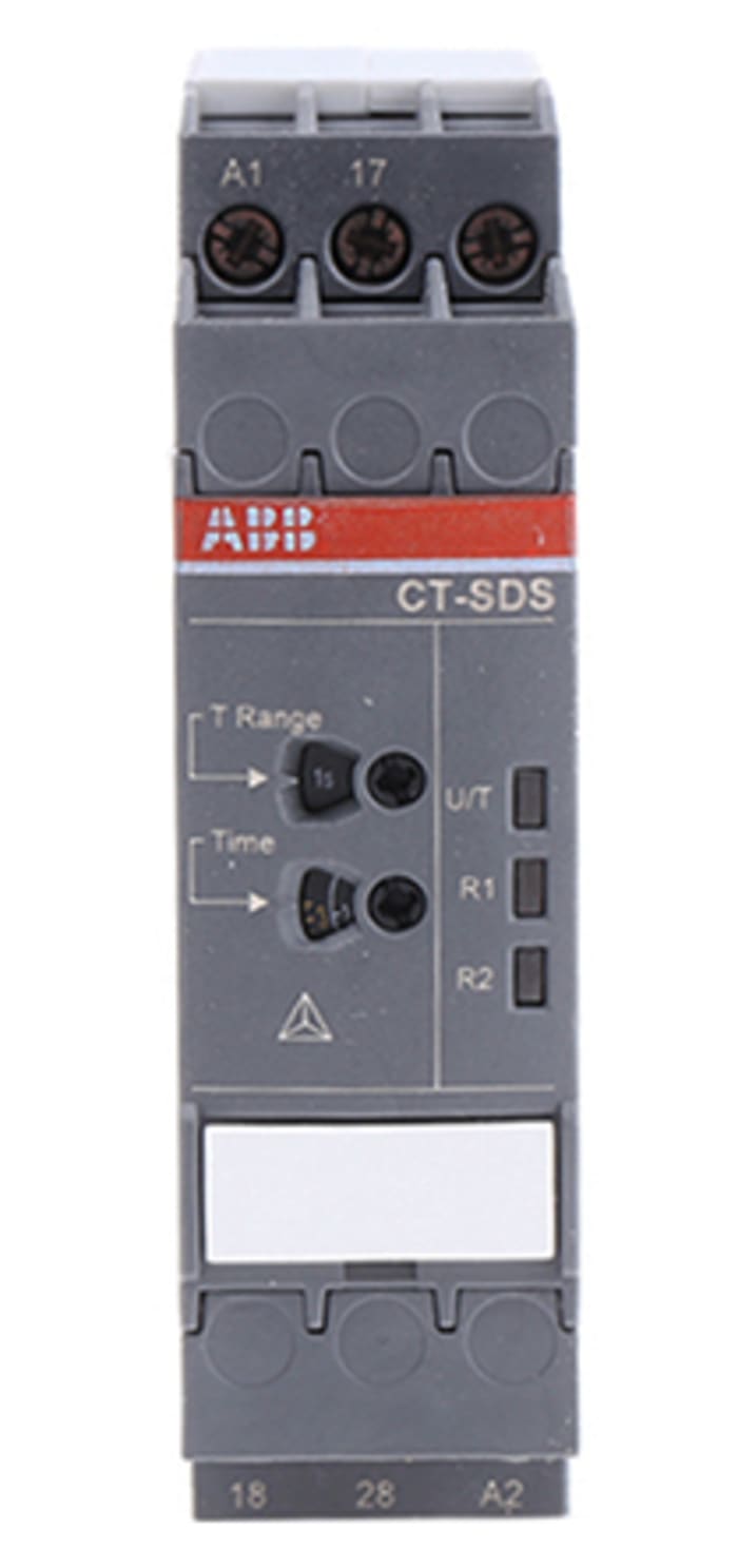 Relais temporisé ABB CT-SDS.225, 24 → 240 V ac, 24 → 48V c.c., Rail DIN, 2 contacts