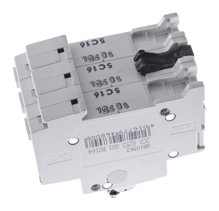 ABB System Pro M Compact S200 MCB, 3P, 16A Curve C, 400V AC, 6 kA Breaking Capacity