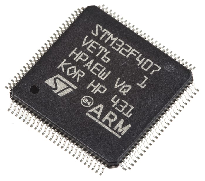 Stm32f407vet6 Stmicroelectronics Stmicroelectronics 32bit Arm Cortex M4f Microcontroller Stm32f 168mhz 512 Kb Flash 100 Pin Lqfp 746 23 Rs Components