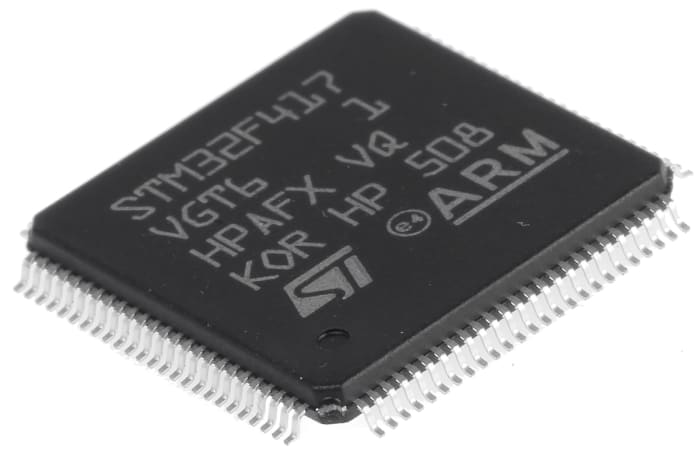 STMicroelectronics, 32bit ARM Cortex M4, STM32F4 Microcontroller, 168MHz, 1.024 MB Flash, 100-Pin LQFP
