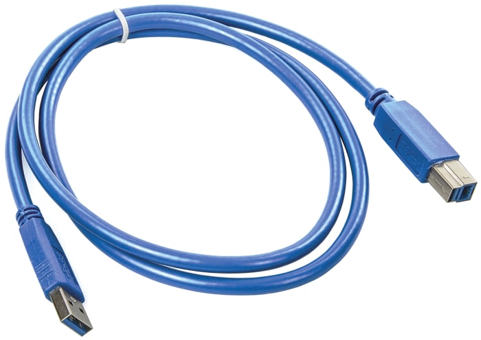 Cable USB 3.0 Wurth Elektronik, con A. USB A Macho, con B. USB B Macho, long. 1m, color Azul