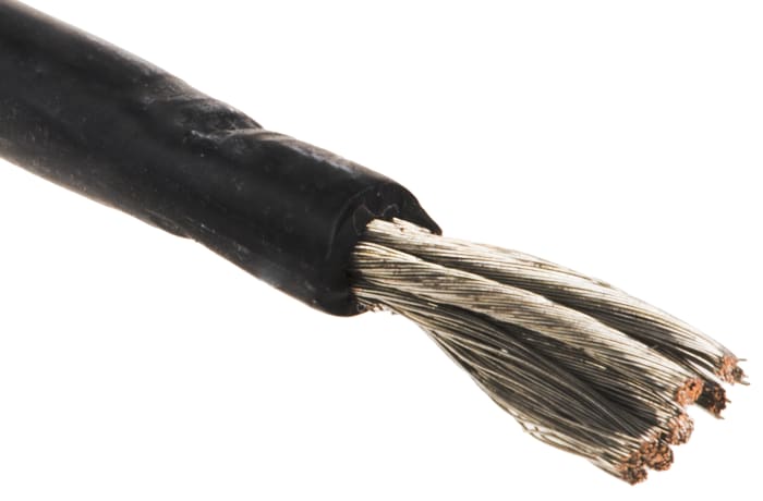 RS PRO Black 2.5 mm² Test Lead Wire, 13 AWG, 462/0.08 mm, 5m, Silicone Rubber Insulation