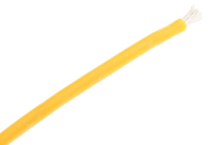 RS PRO Yellow 2.5 mm² Test Lead Wire, 13 AWG, 462/0.08 mm, 5m, Silicone Rubber Insulation