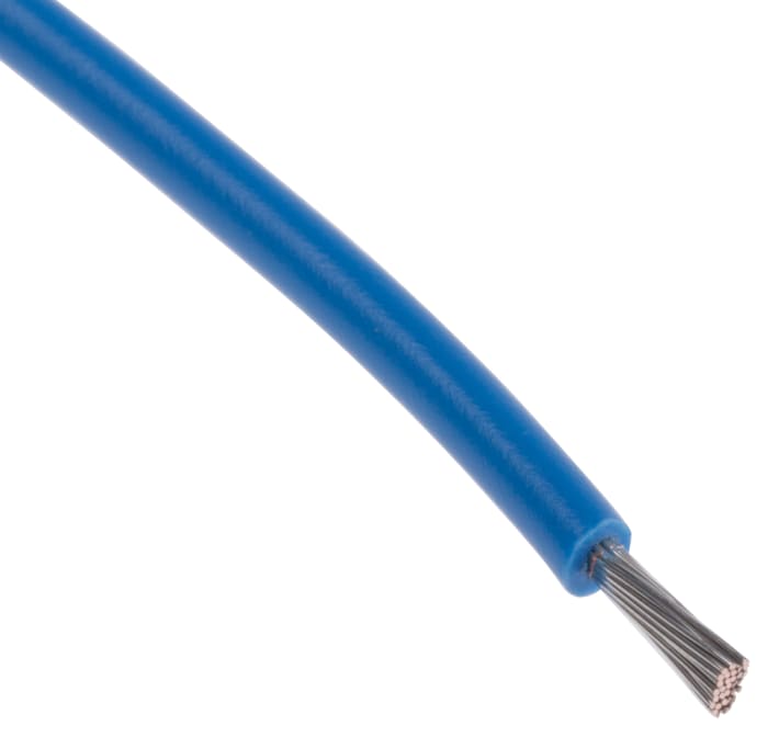 RS PRO Blue 1 mm² Equipment Wire, 17 AWG, 32/0.2 mm, 100m, PVC Insulation