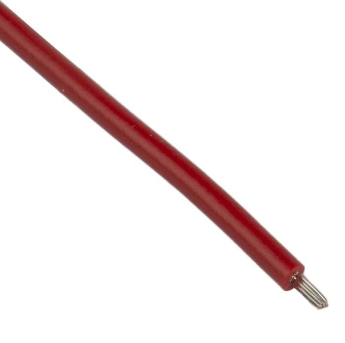 RS PRO Red 0.52 mm² Equipment Wire, 20 AWG, 16/0.2 mm, 100m, PVC Insulation