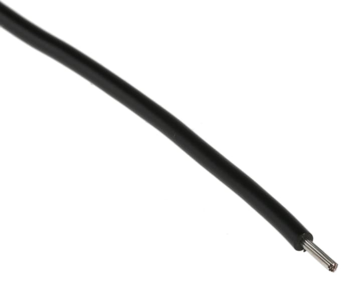 RS PRO Black 0.52 mm² Equipment Wire, 20 AWG, 16/0.2 mm, 500m, PVC Insulation