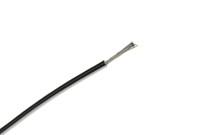 RS PRO Black/White 0.52 mm² Equipment Wire, 20 AWG, 16/0.2 mm, 100m, PVC Insulation