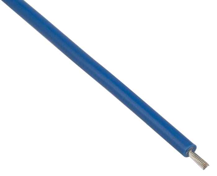 RS PRO Blue 0.75 mm² Equipment Wire, 18 AWG, 24/0.2 mm, 100m, PVC Insulation