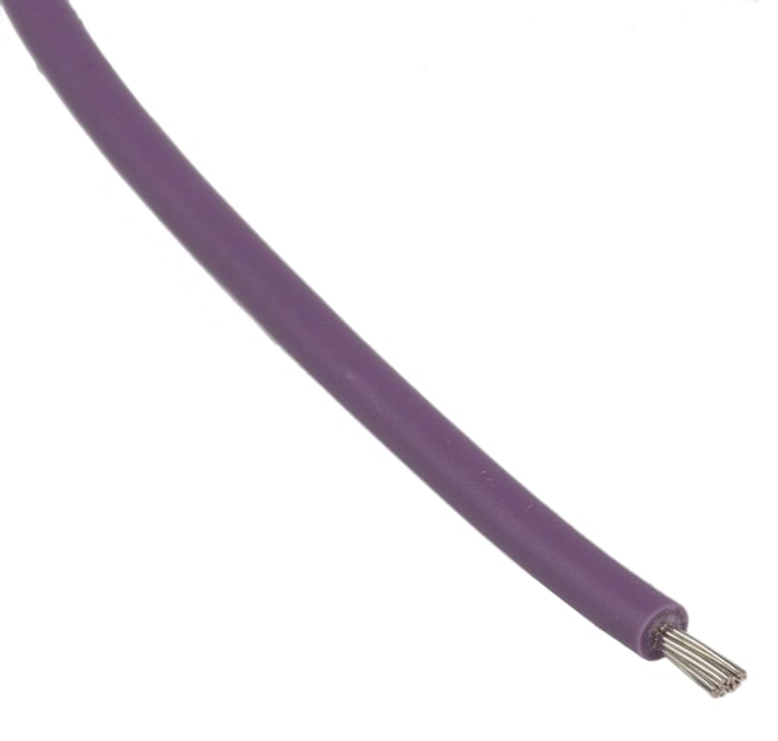 RS PRO Purple 0.75 mm² Equipment Wire, 18 AWG, 24/0.2 mm, 100m, PVC Insulation