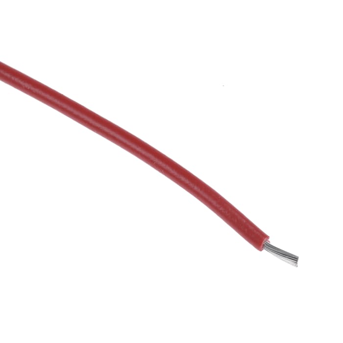 RS PRO Red 0.75 mm² Equipment Wire, 18 AWG, 24/0.2 mm, 100m, PVC Insulation