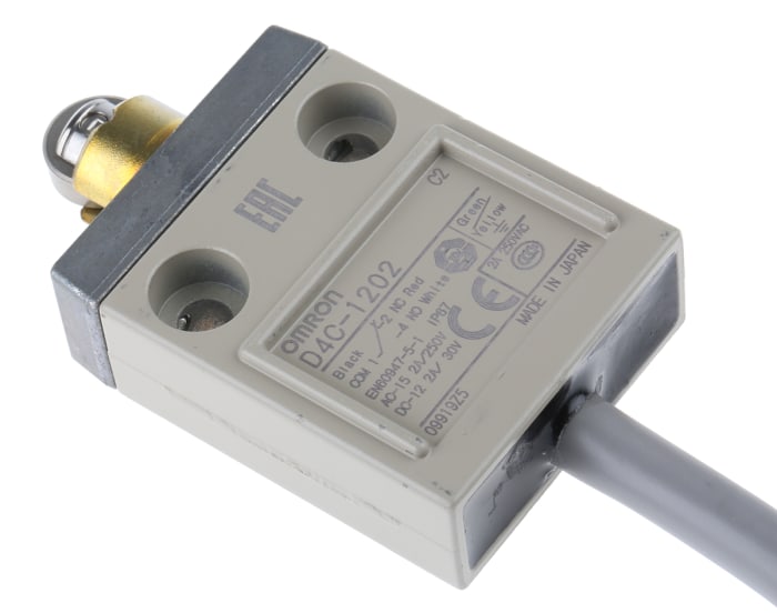 Interrupteur de fin de course Omron D4C, Poussoir à galet, NO/NF, 5A, 250V