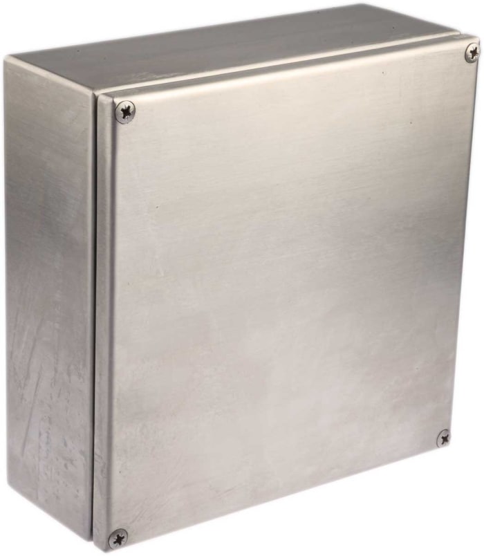Caja de conexión RS PRO, Acero Inoxidable, Sin Pintar, 200mm, 80mm, 200mm, 200 x 200 x 80mm, IP66