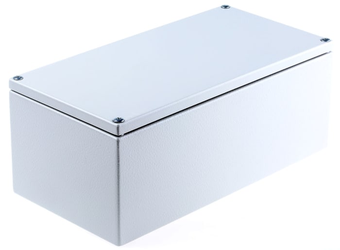 Caja de conexión RS PRO, Acero templado, Gris claro, 300mm, 120mm, 200mm, 300 x 120 x 200mm, IP66