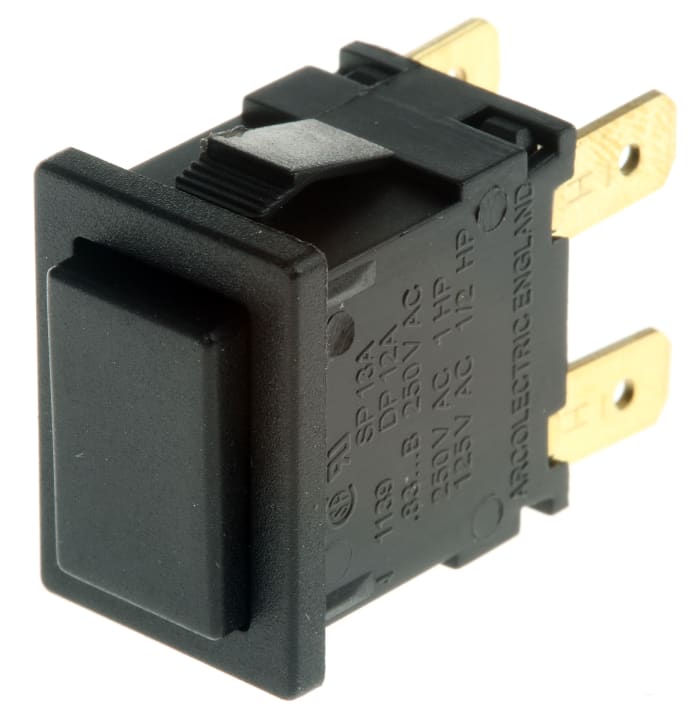 Arcolectric (Bulgin) Ltd 8300 Series Miniature Push Button Switch, Latching, Panel Mount, DPDT, 250V ac, IP65
