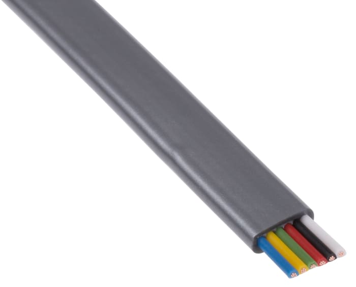 Câble téléphonique RS PRO 6 conducteurs, 26 AWG 3 paires, L 100m, Non blindé Argent, Gaine PVC