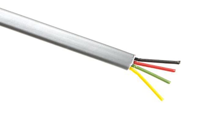 RS PRO 4 Core 26 AWG Telephone Cable, 7/0.16 mm, Silver Sheath, 100m