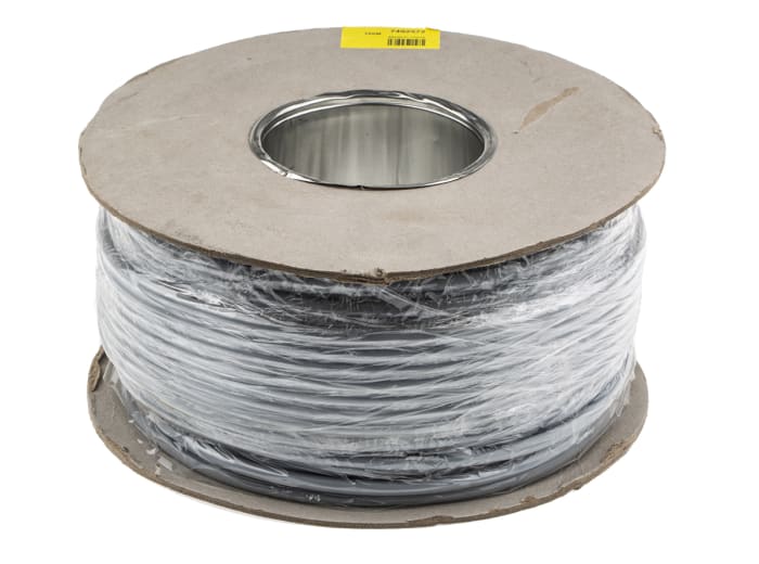 Câble audio RS PRO 1 paire , 0,5 mm² Blindé Tresse, 20 AWG, Multiconducteur, gaine Gris