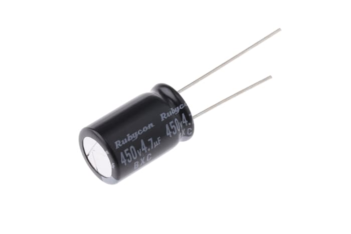 Rubycon 4.7μF Aluminium Electrolytic Capacitor 450V dc, Radial, Through Hole - 450BXC4R7MEFC10X16