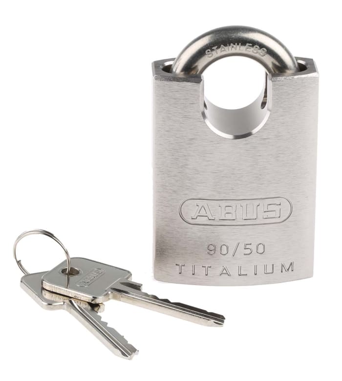 Candado de Acero inoxidable, titalium ABUS, Ø de grillete 9.5mm, color Gris, para Interior, exterior