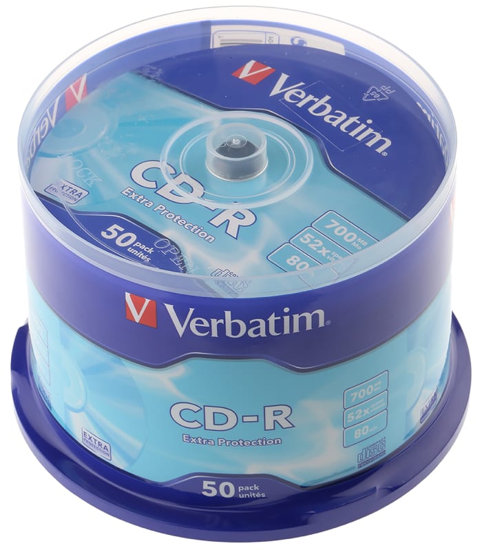 Verbatim CD-R, 700 MB, 52X, 50 Pack
