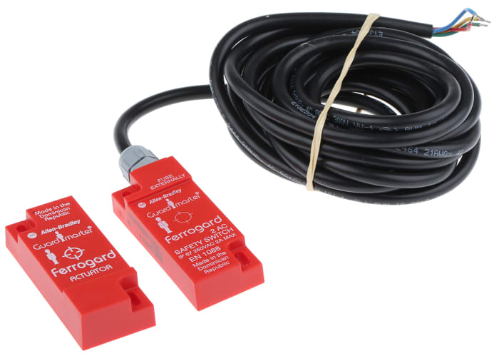 Allen Bradley Guardmaster 440N Series Magnetic Non-Contact Safety Switch, 250V ac, Plastic Housing, NC, 4m Cable