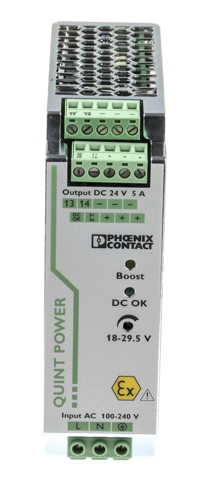 Alimentation pour rail DIN Phoenix Contact, série QUINT-PS/1AC/24DC/ 5/CO, 24V c.c.out 5A, 120W