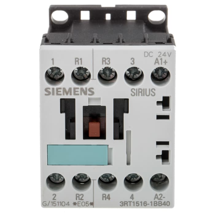 Siemens 3RT1 Series Contactor, 24 V dc Coil, 4-Pole, 9 A, 4 kW, 2NO + 2NC, 400 V ac