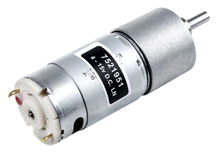 RS PRO Geared DC Motor, 11 W, 4.5 → 15 V dc, 206 gcm, 5216 rpm, 6mm Shaft Diameter