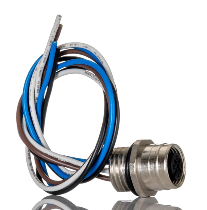 Brad from Molex Straight Female 4 way M12 to Unterminated Sensor Actuator Cable, 300mm