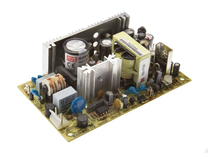 Mean Well Embedded Switch Mode Power Supply SMPS, MPT-65B, 5 V dc, ±12 V dc, 2.5 A, 5.5 A, 500 mA, 63.5W, Triple