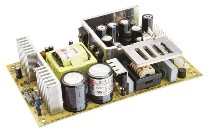 Mean Well Embedded Switch Mode Power Supply SMPS, MPQ-120D, 5/±12/24V dc, 1 A, 2.1 A, 10 A, 600 mA, 120W, Quad Output,