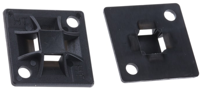 Sujetacables para atados HellermannTyton QM de Nylon 66 Negro, dim. 20mm x 20 mm, Ø montaje 3.1mm