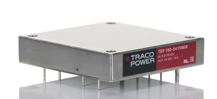 TRACOPOWER TEP 160WIR DC-DC Converter, 24V dc/ 6A Output, 8.5 → 36 V dc Input, 142 → 182W, Through Hole,