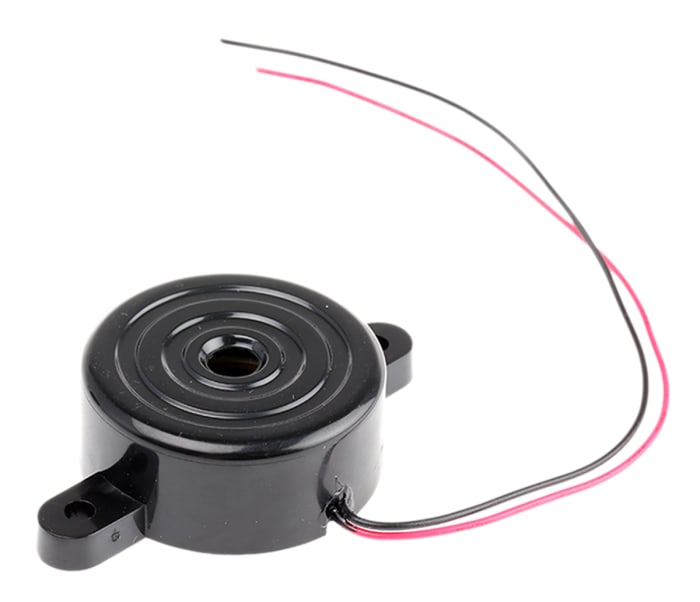 RS PRO 96dB Panel Mount Continuous Internal Piezo Buzzer, 33.7 (Dia.) x 14.5mm, 3V dc Min, 18V dc Max