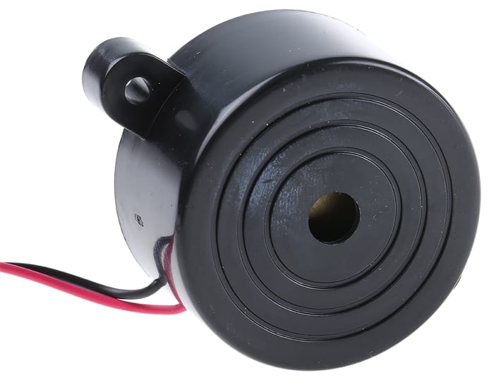 RS PRO 102dB Panel Mount Continuous Internal Piezo Buzzer, 41.8 (Dia.) x 22mm, 3V dc Min, 16V dc Max