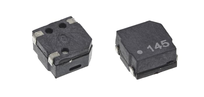 RS PRO 75 dB Surface Mount High External Magnetic Buzzer Component 2.5 mm 2 V Min 5 mm 5 mm 4 V Max