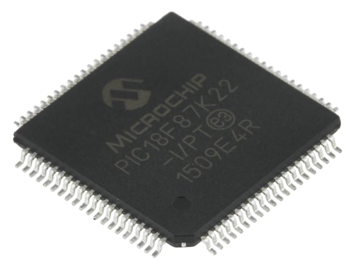 Microchip, 8bit PIC, PIC18F Microcontroller, 64MHz, 1 kB, 128 kB Flash, 80-Pin TQFP
