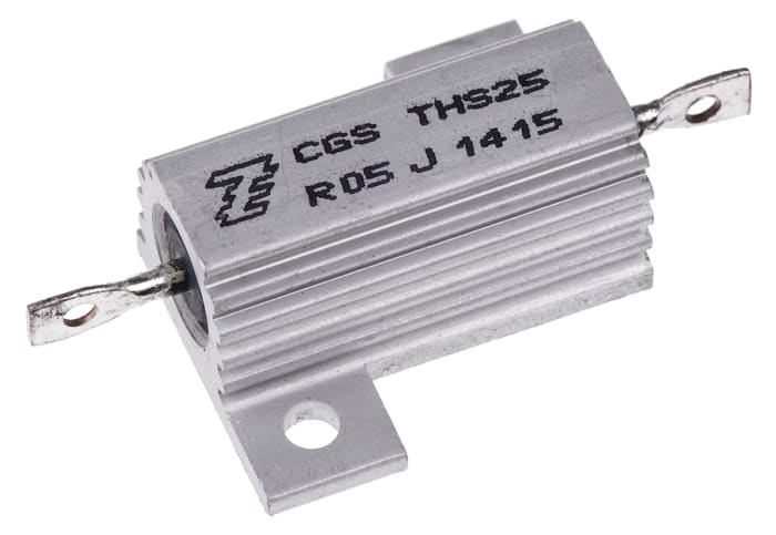 TE Connectivity THS25 Tel Sargılı Sabit Direnç 50mΩ ±5% (Tel Sargılı) , 25W, Alüminyum Muhafazalı, Lehimlenebilir Uçlu