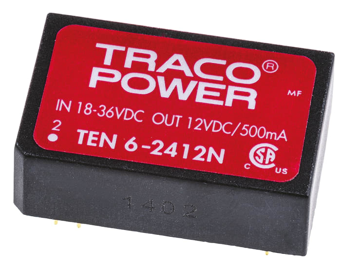 Convertidor dc-dc 6W, Salida 12V dc, 500mA, ±1.2%