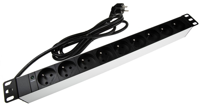 Unité de distribution d'alimentation RS PRO, 9 prises FR, cordon 2.5m