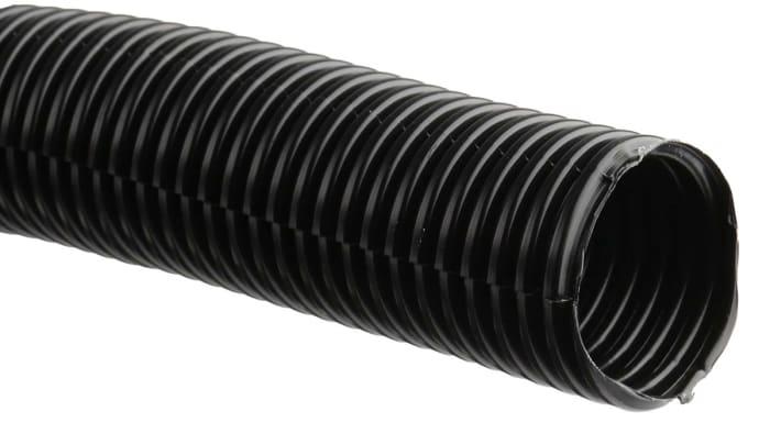 RS PRO Flexible, Split Conduit, 25mm Nominal Diameter, Plastic, Black