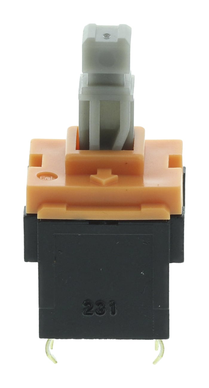Lever Tactile Switch, DPDT 200 mA @ 14 V dc Through Hole