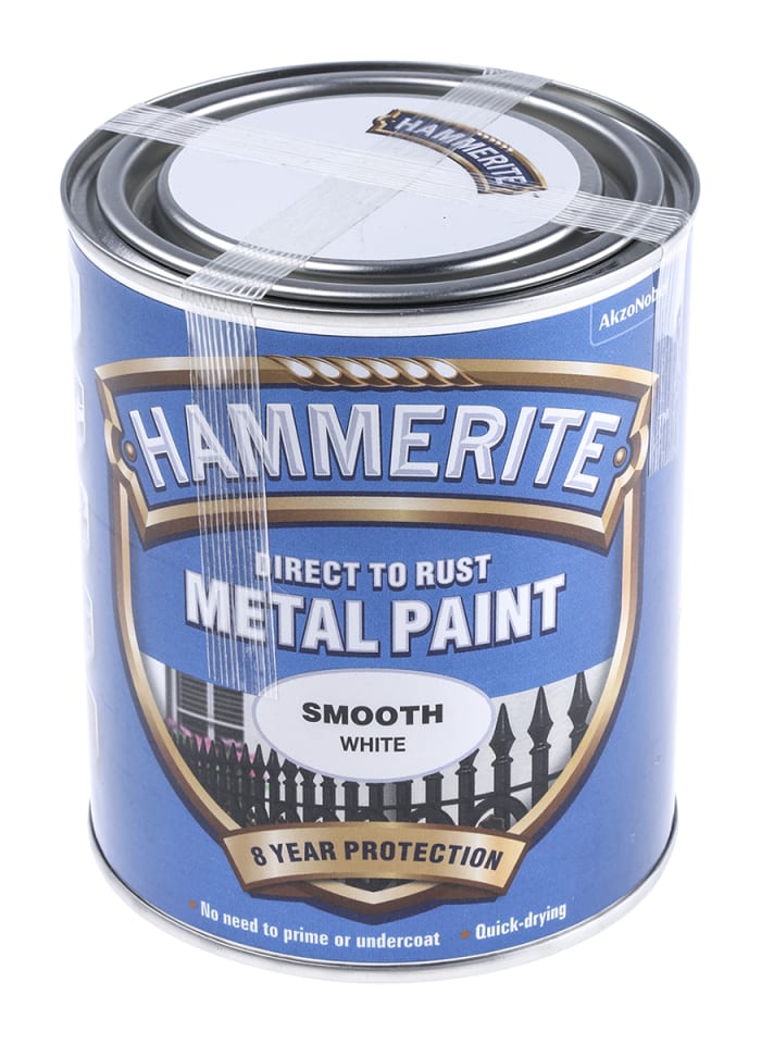 hammerite metal paint in smooth white 750ml