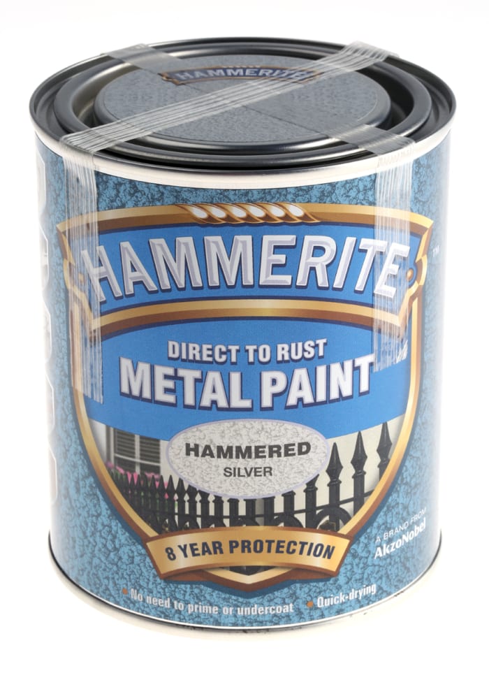 Lata de 750ml  de pintura Hammerite de color Plateado