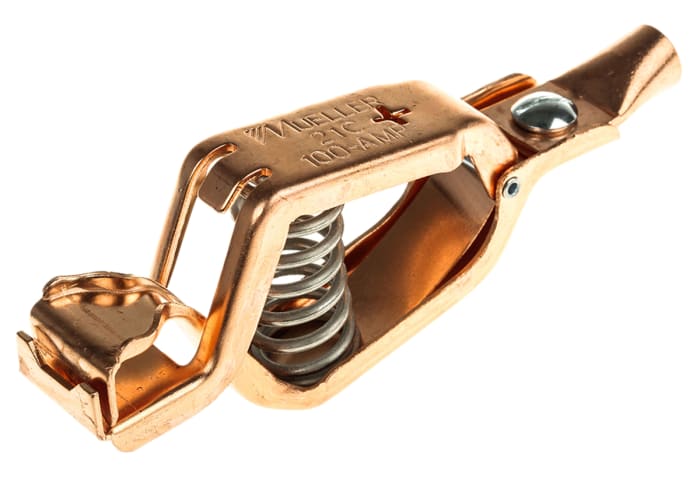 Mueller Electric Crocodile Clip, Copper Contact, 100A
